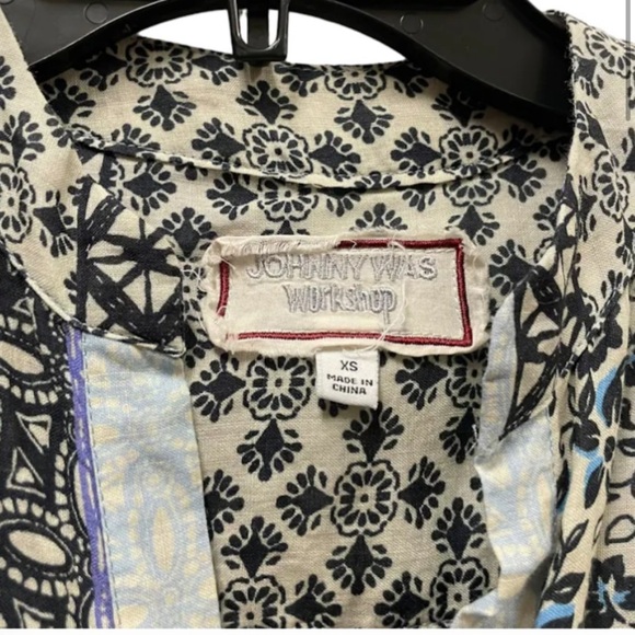 NWOT Johnny Was workshop Xs Marrakesh Dress 100% ramie $298 boho printed fall - Picture 3 of 6